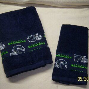 Handmade Custom Nfl Seattle Seahawks Bath and hand Towels set